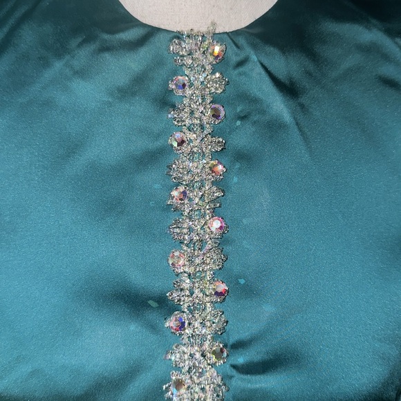 Vintage 1970s Emerald Green Mini Dress – Handmade – Long Sleeve – Size Small - Picture 10 of 10